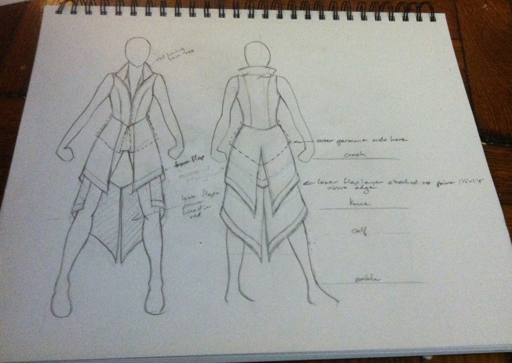 ezio costume sketch