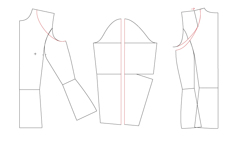 modified raglan sleeve draft step 1