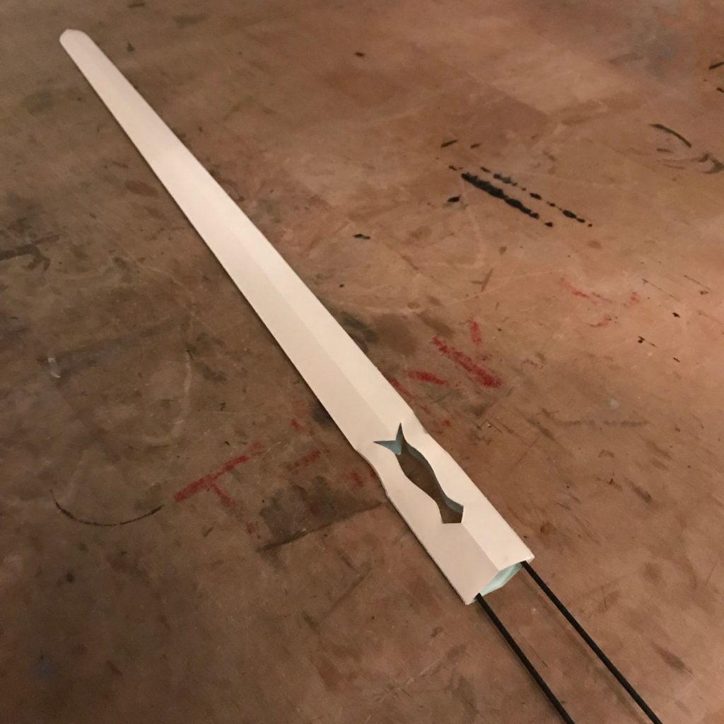 prop blade with support materials in place