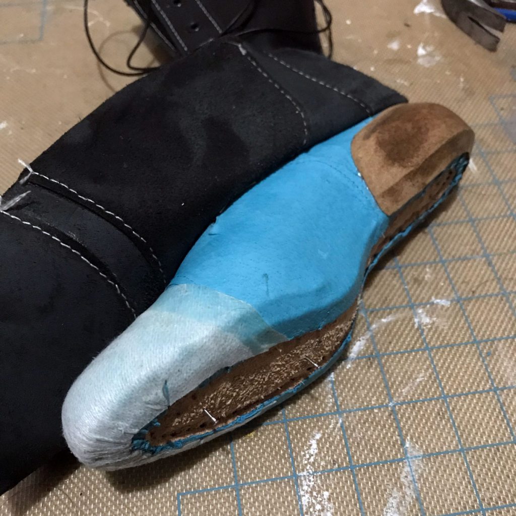 stiffeners applied to toe and heel