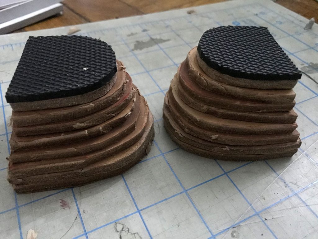 leather and rubber cut for heel stacks