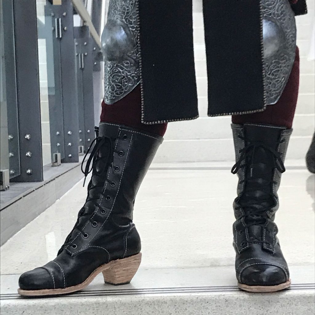 wearable boots on the con floor at C2E2